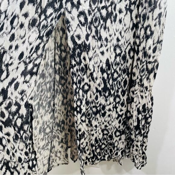 Anthropologie Black White Ikat Animal Print Strappy Mini Dress XS Oversized - Picture 7 of 16